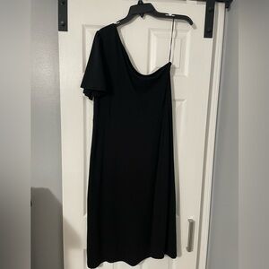 Who What Wear Black One-Shoulder Dress